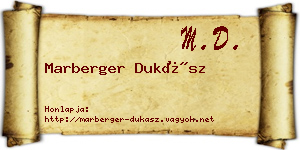 Marberger Dukász névjegykártya